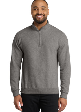 Port & Co™ Core Fleece 1/4-Zip Pullover Sweatshirt PC78Q - Graphite Heather | Port & Co