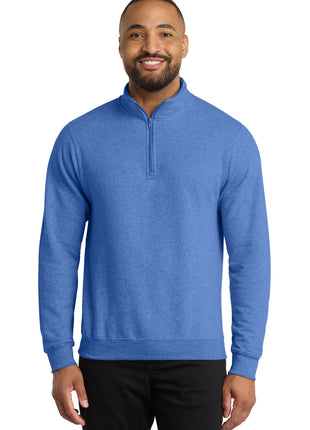 Port & Co™ Core Fleece 1/4-Zip Pullover Sweatshirt PC78Q - Heather Royal | Port & Co