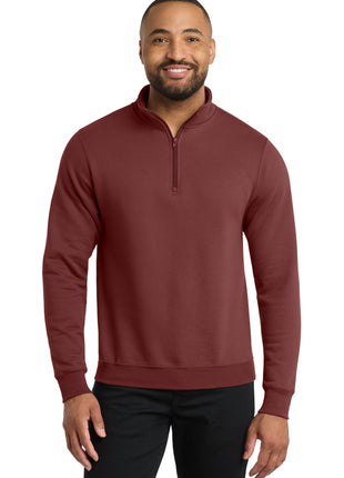 Port & Co™ Core Fleece 1/4-Zip Pullover Sweatshirt PC78Q - Maroon | Port & Co