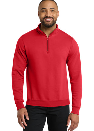 Port & Co™ Core Fleece 1/4-Zip Pullover Sweatshirt PC78Q - Red | Port & Co