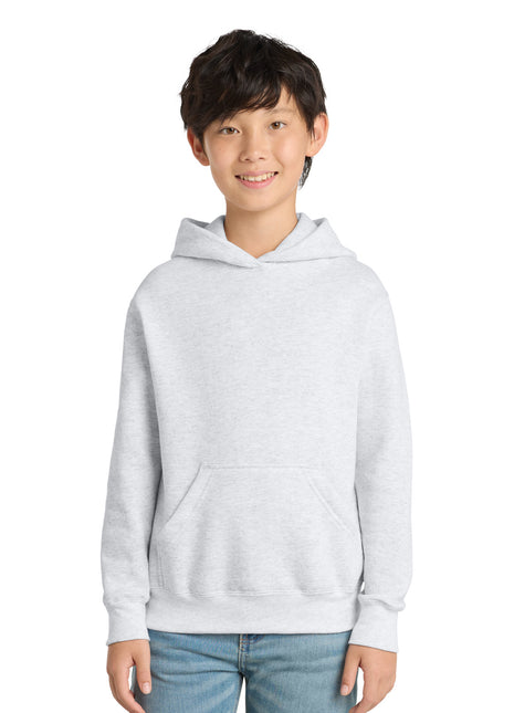 Port & Co™ Youth Core Fleece Pullover Hooded Sweatshirt PC78YH - Ash | Port & Co