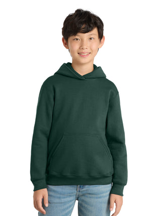 Port & Co™ Youth Core Fleece Pullover Hooded Sweatshirt PC78YH - Dark Green | Port & Co