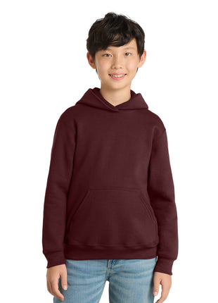 Port & Co™ Youth Core Fleece Pullover Hooded Sweatshirt PC78YH - Maroon | Port & Co