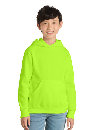 Port & Co™ Youth Core Fleece Pullover Hooded Sweatshirt PC78YH - Neon Yellow | Port & Co