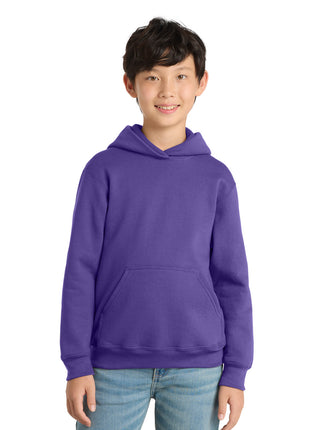 Port & Co™ Youth Core Fleece Pullover Hooded Sweatshirt PC78YH - Purple | Port & Co