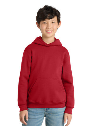 Port & Co™ Youth Core Fleece Pullover Hooded Sweatshirt PC78YH - Red | Port & Co