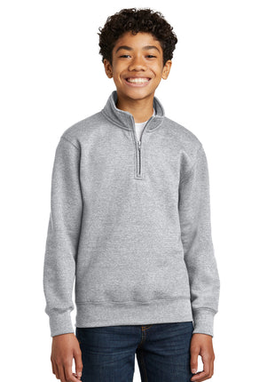 Port & Co™ Youth Core Fleece 1/4-Zip Pullover Sweatshirt PC78YQ - Athletic Heather | Port & Co