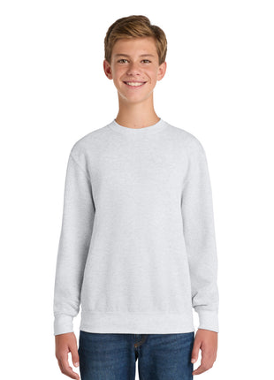 Port & Co™ Youth Core Fleece Crewneck Sweatshirt PC78Y - Ash | Port & Co