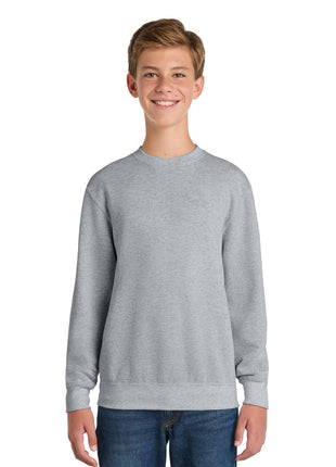 Port & Co™ Youth Core Fleece Crewneck Sweatshirt PC78Y - Athletic Heather | Port & Co