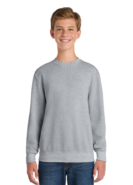 Port & Co™ Youth Core Fleece Crewneck Sweatshirt PC78Y - Athletic Heather | Port & Co