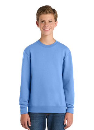 Port & Co™ Youth Core Fleece Crewneck Sweatshirt PC78Y - Carolina Blue | Port & Co