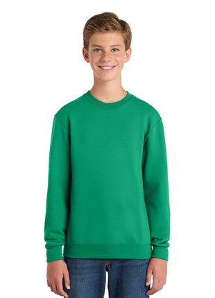 Port & Co™ Youth Core Fleece Crewneck Sweatshirt PC78Y - Kelly | Port & Co