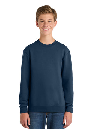 Port & Co™ Youth Core Fleece Crewneck Sweatshirt PC78Y - Navy | Port & Co