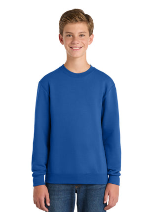 Port & Co™ Youth Core Fleece Crewneck Sweatshirt PC78Y - Royal | Port & Co