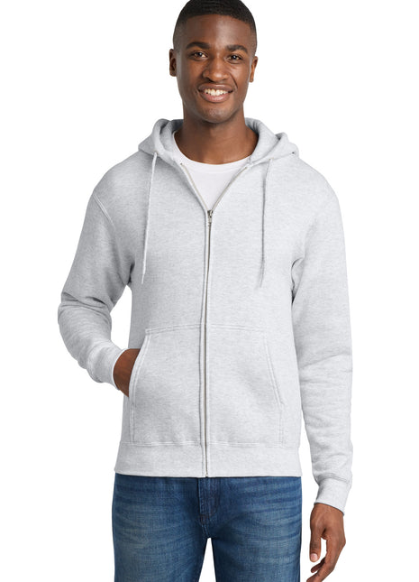 Port & Co™ Core Fleece Full-Zip Hooded Sweatshirt. PC78ZH - Ash | Port & Co