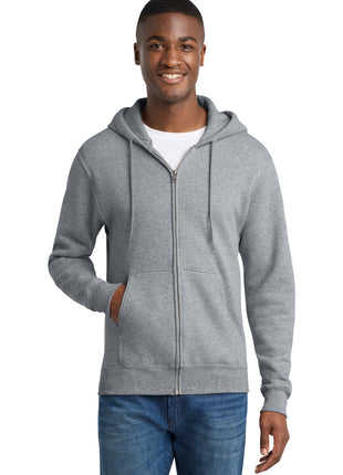 Port & Co™ Core Fleece Full-Zip Hooded Sweatshirt. PC78ZH - Athletic Heather | Port & Co