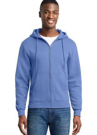 Port & Co™ Core Fleece Full-Zip Hooded Sweatshirt. PC78ZH - Carolina Blue | Port & Co