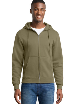 Port & Co™ Core Fleece Full-Zip Hooded Sweatshirt. PC78ZH - Coyote Brown | Port & Co