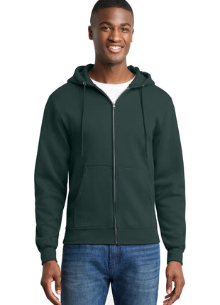 Port & Co™ Core Fleece Full-Zip Hooded Sweatshirt. PC78ZH - Dark Green | Port & Co