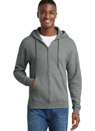Port & Co™ Core Fleece Full-Zip Hooded Sweatshirt. PC78ZH - Graphite Heather | Port & Co