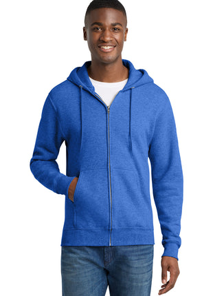 Port & Co™ Core Fleece Full-Zip Hooded Sweatshirt. PC78ZH - Heather Royal | Port & Co
