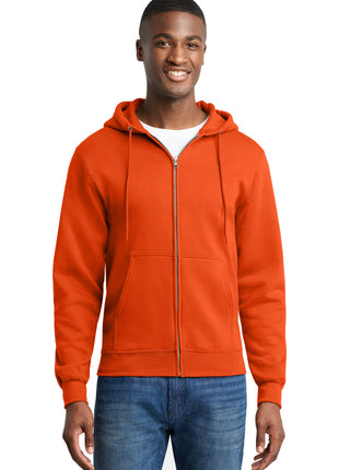 Port & Co™ Core Fleece Full-Zip Hooded Sweatshirt. PC78ZH - Orange | Port & Co