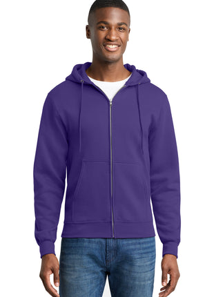 Port & Co™ Core Fleece Full-Zip Hooded Sweatshirt. PC78ZH - Purple | Port & Co