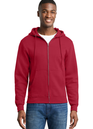 Port & Co™ Core Fleece Full-Zip Hooded Sweatshirt. PC78ZH - Red | Port & Co