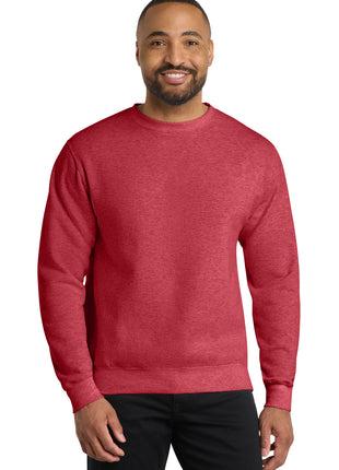 Port & Co™ Core Fleece Crewneck Sweatshirt. PC78 - Heather Red | Port & Co