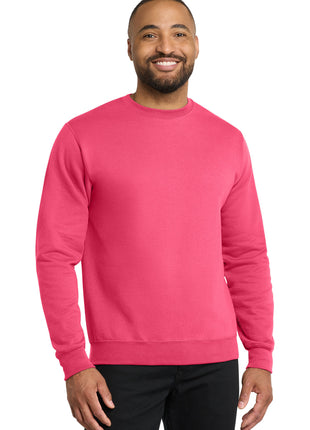 Port & Co™ Core Fleece Crewneck Sweatshirt. PC78 - Neon Pink | Port & Co