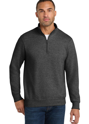Port & Co™ Fan Favorite Fleece 1/4-Zip Pullover Sweatshirt. PC850Q - Dark Heather Grey | Port & Co
