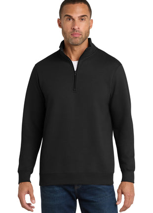 Port & Co™ Fan Favorite Fleece 1/4-Zip Pullover Sweatshirt. PC850Q - Jet Black | Port & Co