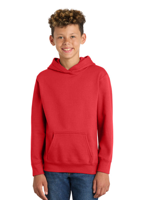 Port & Co™ Youth Fan Favorite Fleece Pullover Hooded Sweatshirt. PC850YH - Bright Red | Port & Co