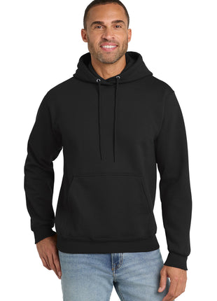 Port & Co™ Essential Fleece Pullover Hooded Sweatshirt.  PC90H - Jet Black | Port & Co