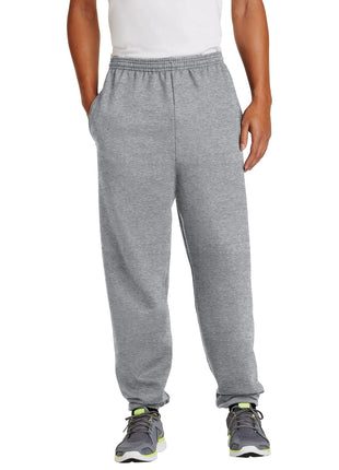 Port & Co™ Essential Fleece Sweatpant with Pockets.  PC90P - Athletic Heather | Port & Co