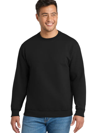 Port & Co™ Tall Essential Fleece Crewneck Sweatshirt. PC90T - Jet Black | Port & Co
