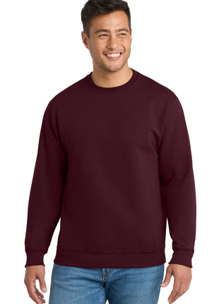 Port & Co™ Tall Essential Fleece Crewneck Sweatshirt. PC90T - Maroon | Port & Co