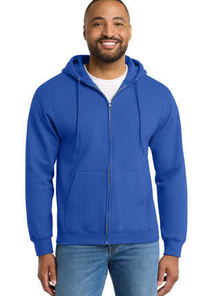 Port & Co™ Tall Essential Fleece Full-Zip Hooded Sweatshirt. PC90ZHT - Royal | Port & Co