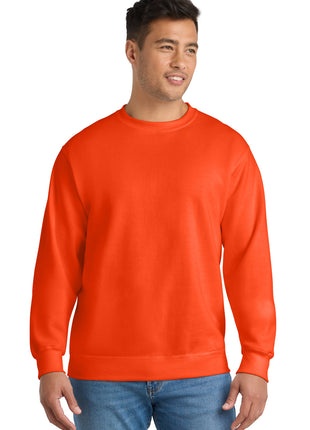 Port & Co™ Essential Fleece Crewneck Sweatshirt.  PC90 - Safety Orange | Port & Co
