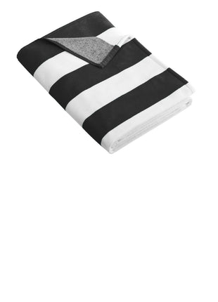 Port Authority® Cabana Stripe Beach Towel. PT43 - Black | Port Authority