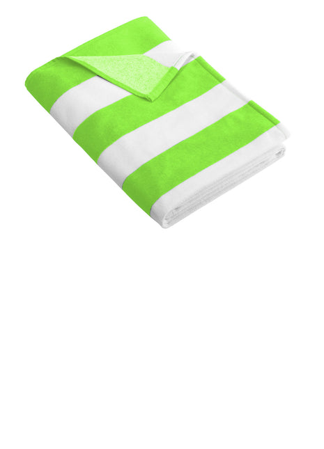 Port Authority® Cabana Stripe Beach Towel. PT43 - Bright Lime | Port Authority