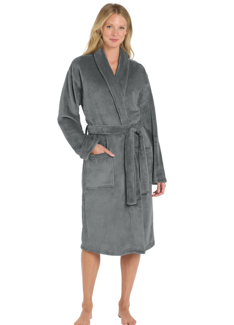 Port Authority® Plush Microfleece Shawl Collar Robe. R102 - Deep Smoke | Port Authority