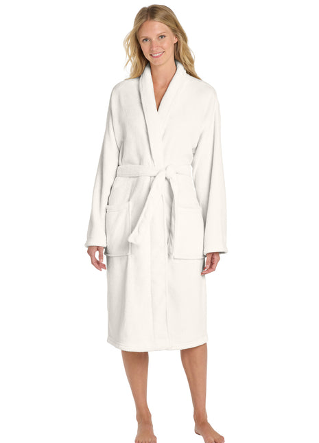 Port Authority® Plush Microfleece Shawl Collar Robe. R102 - Marshmallow | Port Authority