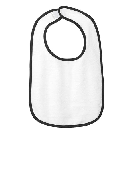 Rabbit Skins™ Infant Contrast Trim Terry Bib. RS1003 - Black | Rabbit Skins