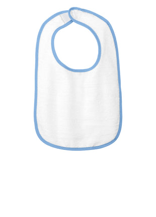 Rabbit Skins™ Infant Contrast Trim Terry Bib. RS1003 - Light Blue | Rabbit Skins