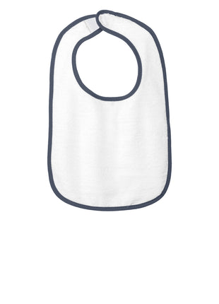 Rabbit Skins™ Infant Contrast Trim Terry Bib. RS1003 - Navy | Rabbit Skins