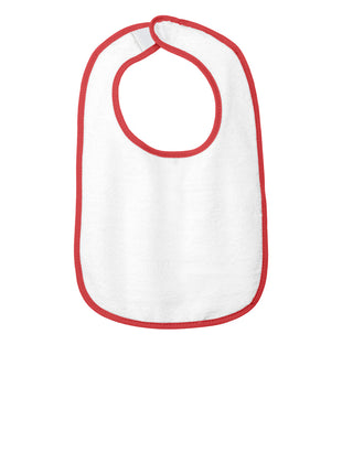 Rabbit Skins™ Infant Contrast Trim Terry Bib. RS1003 - Red | Rabbit Skins