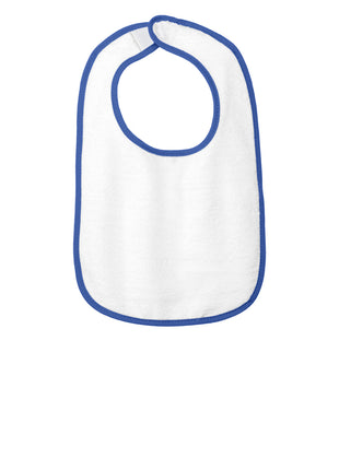 Rabbit Skins™ Infant Contrast Trim Terry Bib. RS1003 - Royal | Rabbit Skins