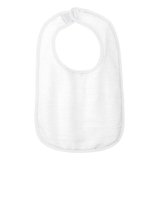 Rabbit Skins™ Infant Contrast Trim Terry Bib. RS1003 - White | Rabbit Skins