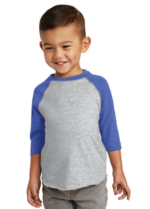 Rabbit Skins™ Toddler Baseball Fine Jersey Tee. RS3330 - Vintage Heather/ Vintage Royal | Rabbit Skins